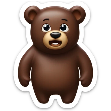 Chocolate bear with bite mark out of his ear sticker