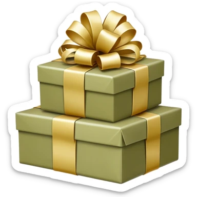 Light olive Christmas gifts under a white Christmas tree  sticker