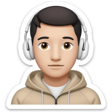 A face exactly like this « 😶 » and wearing airpods max without microphone  sticker