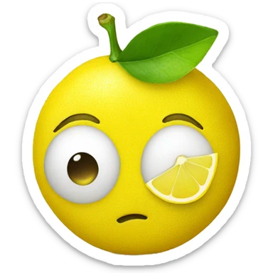 lemon with face make a kiss sticker