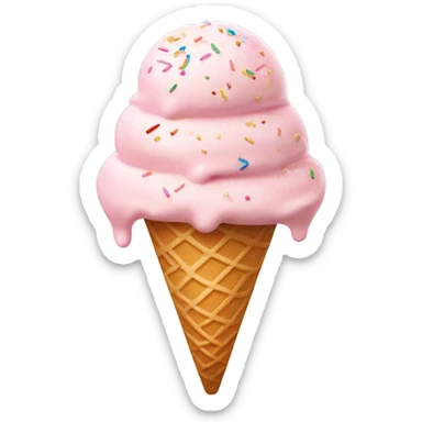 light pink ice cream with bow on it and sprinkles sticker