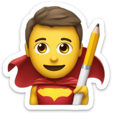 superhero pencil wearing a spain flag sticker