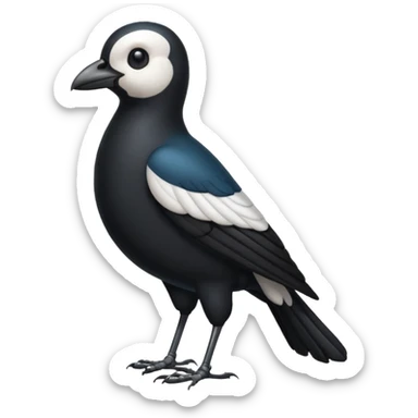 I want a magpie emoji standing that is bald sticker