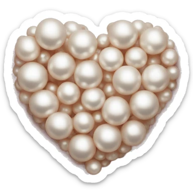 pearls forming heart sticker