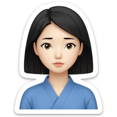 Korean woman, East Asian features, female human avatar,
soft thoughtful expression, calm mood, sensitive personality,
natural black hair, simple hairstyle,
neutral face, minimal makeup,long hair,
professional, clean, minimal style,
no cartoon, no fantasy, no costume sticker