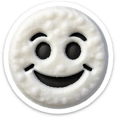 a smiley face with a pile of salt sticker