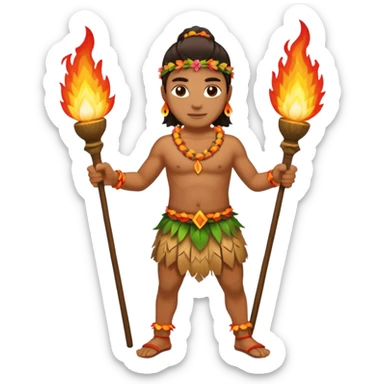 hawaiian fire dancer sticker