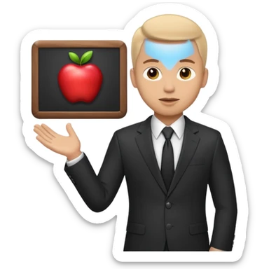 business man giving a presentation, apple emoji style sticker