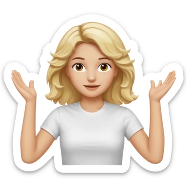 Not guilty hands up smirk girl wavy blonde haie sticker