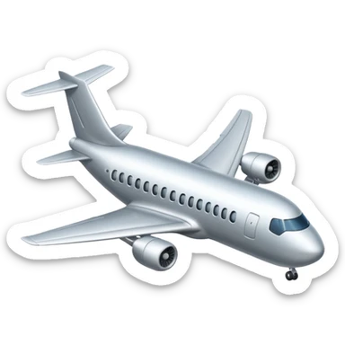 A plane which is flying in left direction sticker