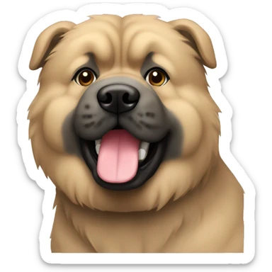 Beige grey chow-chow black muzzle sticker