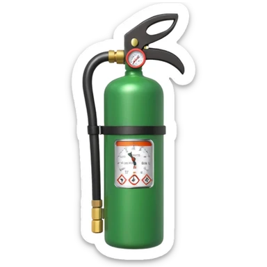 green fire extinguisher  sticker