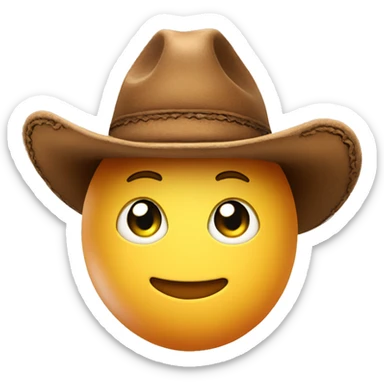 A normal Egg wearing a cowboy hat that also has a face sticker