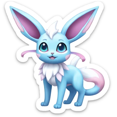 Kawaii Sylveon-Glaceon-Espeon-Pokémon full body sticker