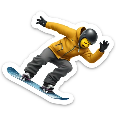 snowboarder falling headfirst on a rail sticker