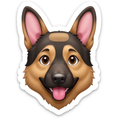 cartoon style dark German Shepherd dog with longer tongue hanging out  sticker