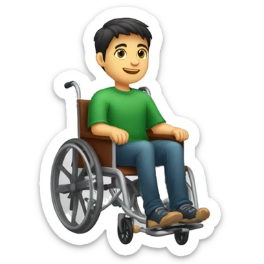 niño rubio en silla de ruedas, delgado  sticker