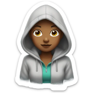 Girl in a hoodie sticker