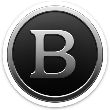 Emoji icon of a metal coin with engraved letter 8, minimalist style, isolated, only black color sticker