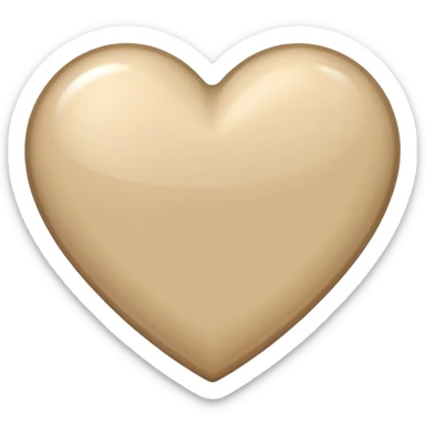 beige color heart emoji sticker
