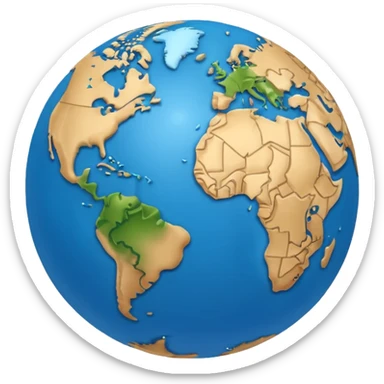 world emoji indicating travel sticker