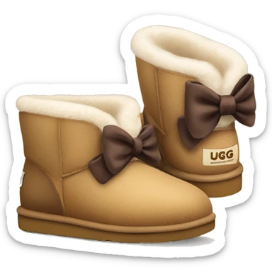 Ugg slippers with bows sticker