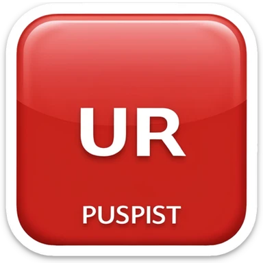 a red square with the words ur pist in the middle of the square sticker