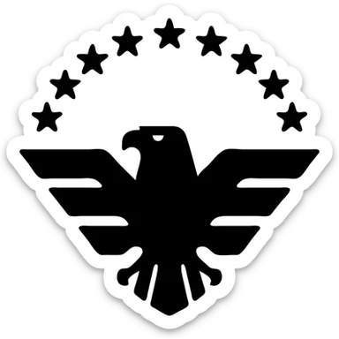 flag of Arstotzka from the game Papers, Please, bold modern icon style sticker