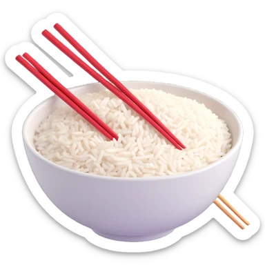 bowl of rice with chopsticks sticker