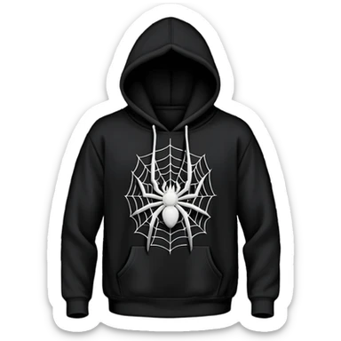 black hoodie with a spider web with no spider on it sticker