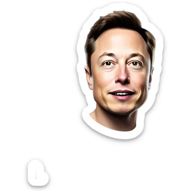 elon musk on space x rocket sticker