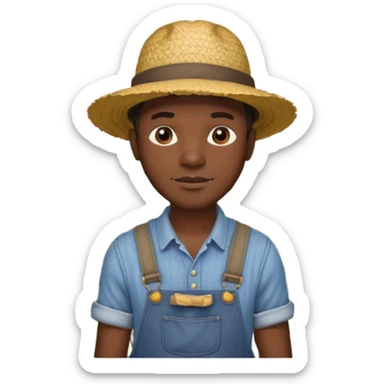 Black man on cotton field sticker