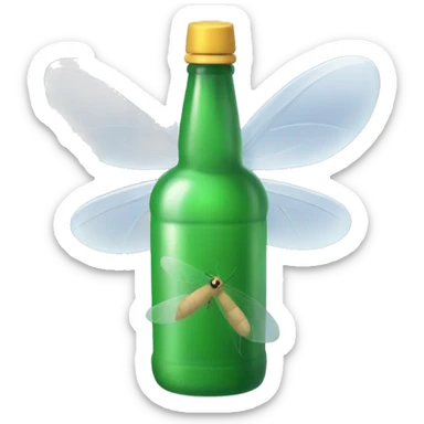 Botella con alas de mosquito sticker