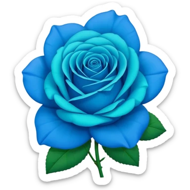 rose shape flower, no stem, now make it a 100% blue, 9.8% green, 0% red, bold and vibrant shade of blue sticker