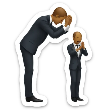 a performer in a suit bowing to the audience sticker