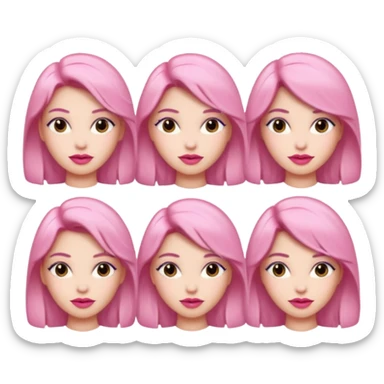 woman Pink lips, deifferent hair sticker