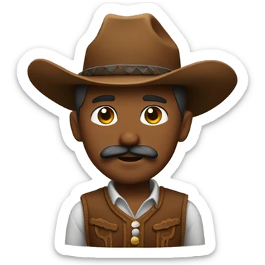 Cowboy with a mustache sticker