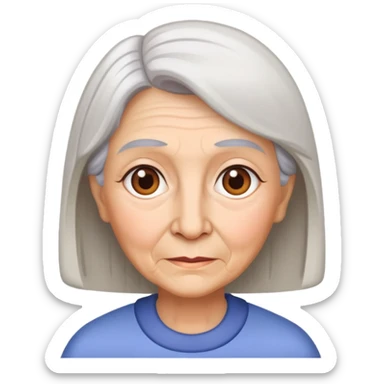 grandmother with straight hair and brown eyes sticker