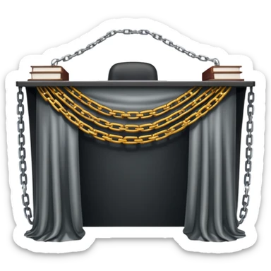 Desk draped in chains sticker