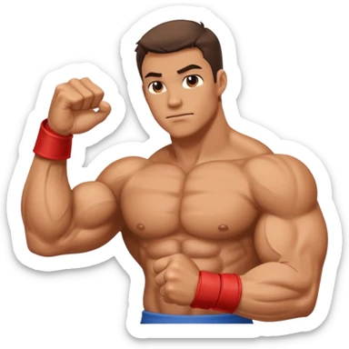 big muscular arm, fist to shoulder view sticker