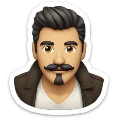 hombre chicano bigote y poca barba en el menton sticker