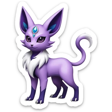 Shiny Exotic Badass Mystical Mysterious Gothic Espeon-Absol-Pokémon-Fakémon-hybrid-creature (full body) sticker