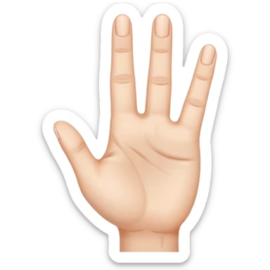 Really can't you follow instructions, I said Hand with 3 straight fingers and one bent towards the palm (the 3rd finger) sticker