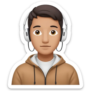 A face exactly like this « 😶 » and wearing airpods max sticker