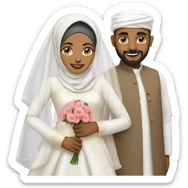 Black Hijabi and Desi Muslim wedding sticker
