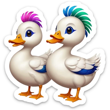 Ducks in spring sticker