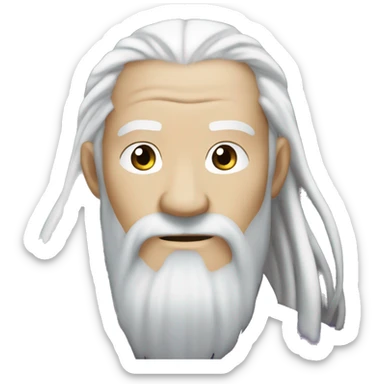 avatar roku from avatar the last airbender. he should be white, an older man, and have long white hair and a long white beard. sticker