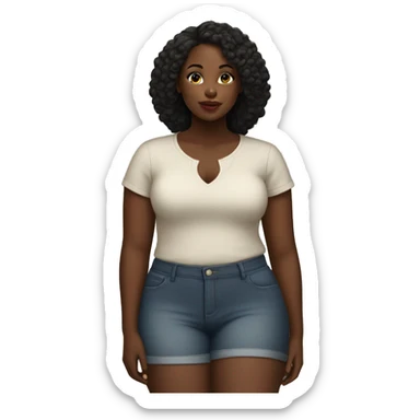 Black girl with curves  sticker