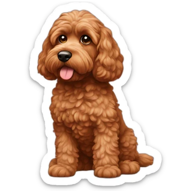 Reddish light brown cockapoo sat down sticker