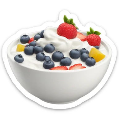 Yoghurt bowl with fruit sticker